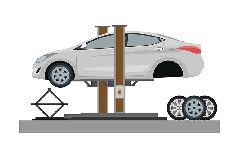 自動車の整備をしているイラスト